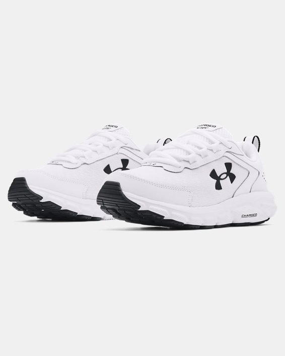 Women's UA Charged Assert 9 Wide (D) Running Shoes, White, pdpMainDesktop image number 3